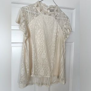 Cream Lace Top